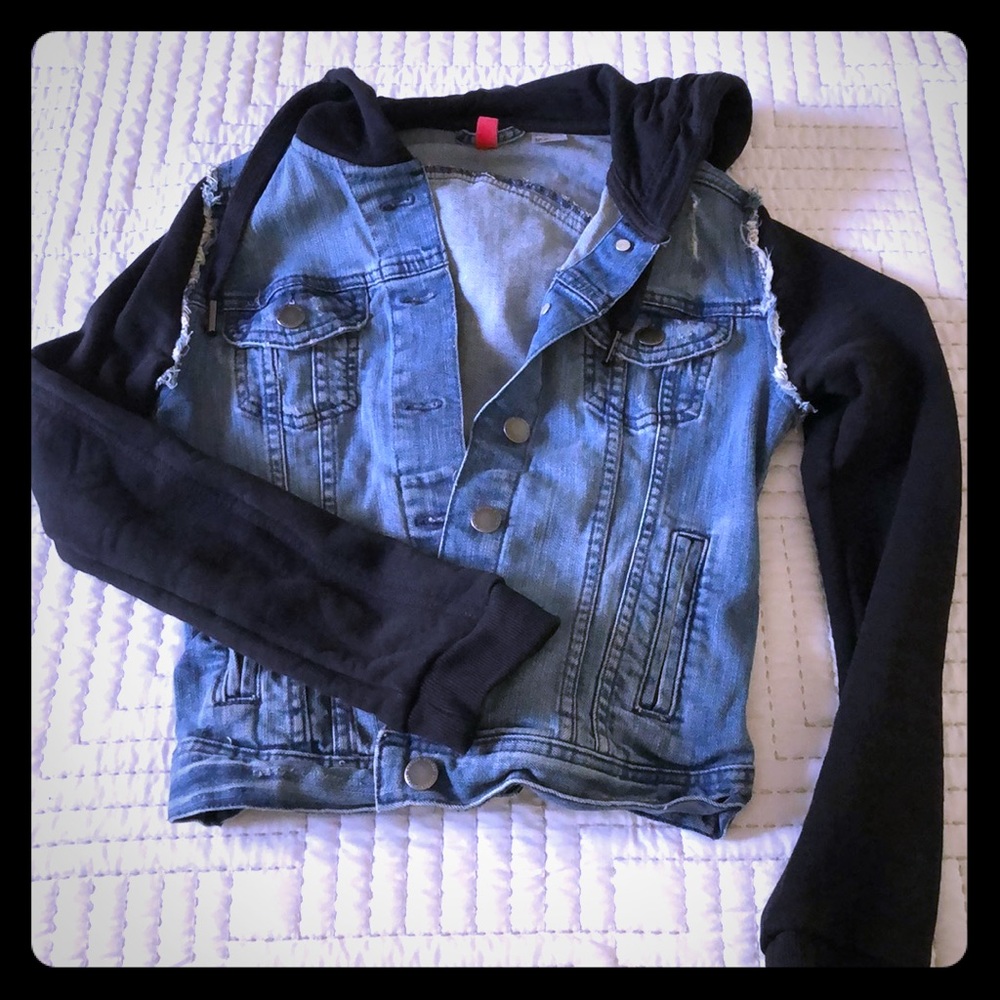 Denim hoodie jean jacket